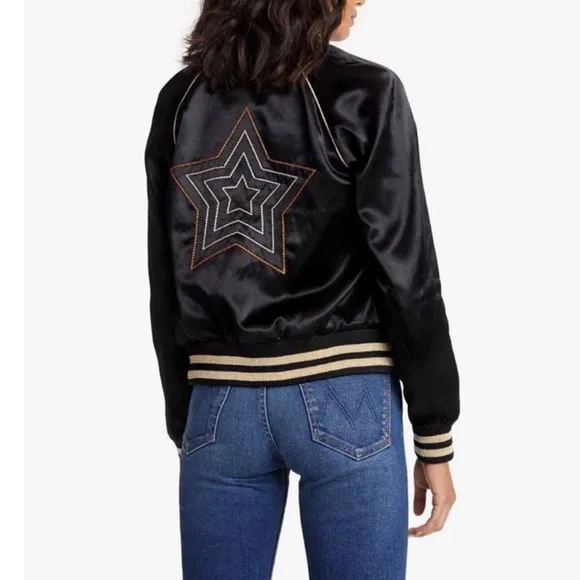 MOTHER The Letterman satin zip jacket Small - Picture 6 of 8